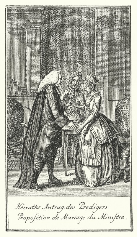 Proposta de Casamento do Clérigo (gravura) de Daniel Nikolaus (after) Chodowiecki
