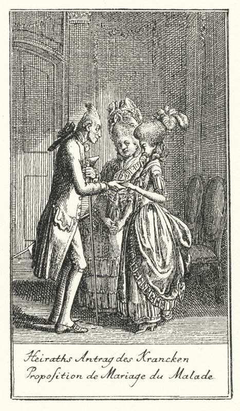 Proposta de Casamento do Doente (gravura) de Daniel Nikolaus (after) Chodowiecki