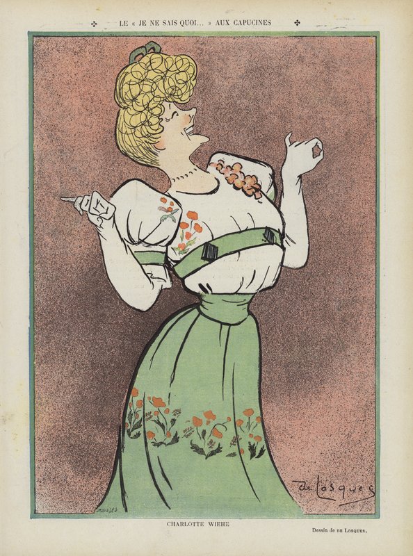 Charlotte Wiehe, atriz dinamarquesa. Ilustração para Le Rire de Daniel de Losques