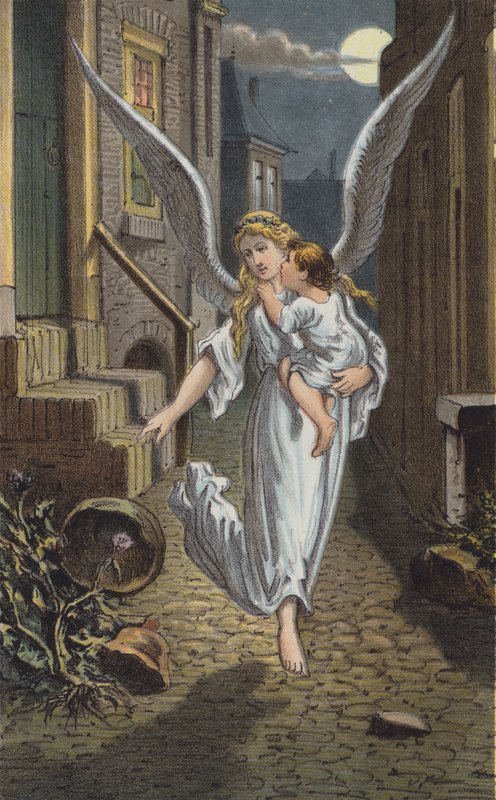O Anjo (litografia a cores) de Danish School