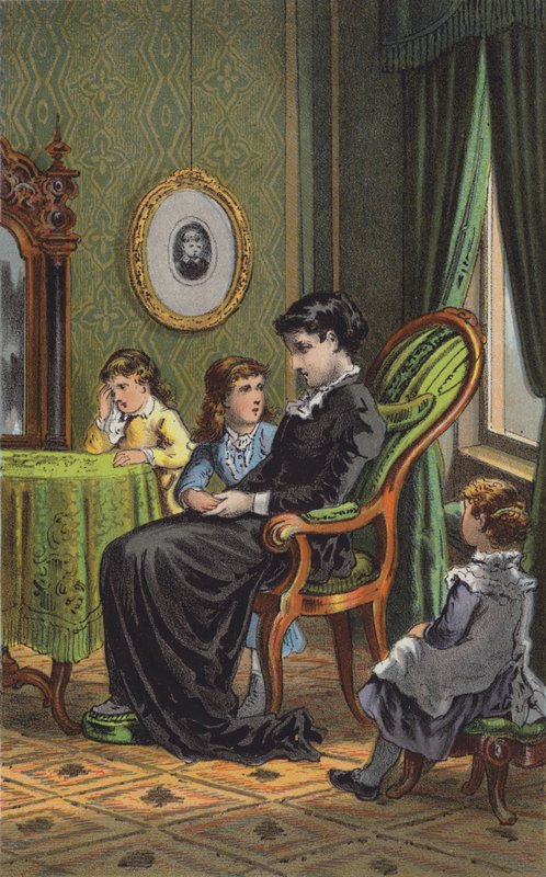 A mãe e os seus filhos (litografia a cores) de Danish School