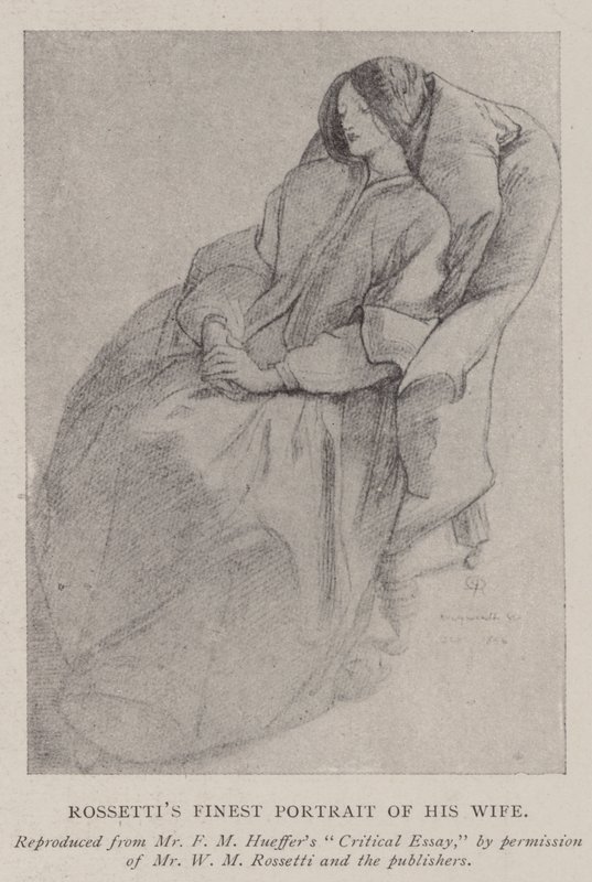 O melhor retrato de Rossetti da sua esposa de Dante Gabriel Charles Rossetti