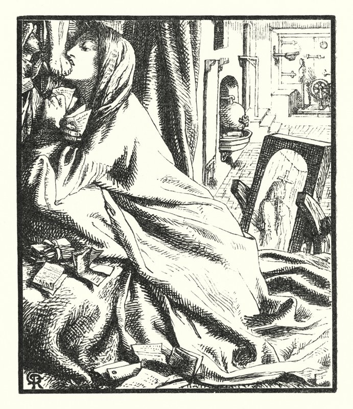 Mariana no Sul (gravura) de Dante Gabriel (after) Rossetti