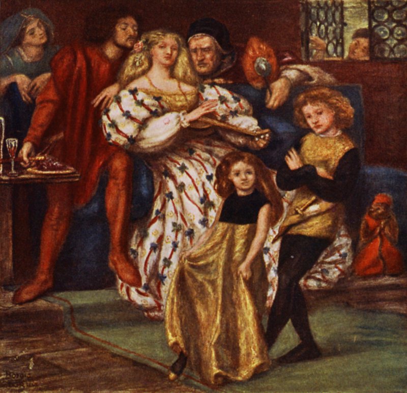 A Família Borgia (cor litho) de Dante Gabriel (after) Rossetti