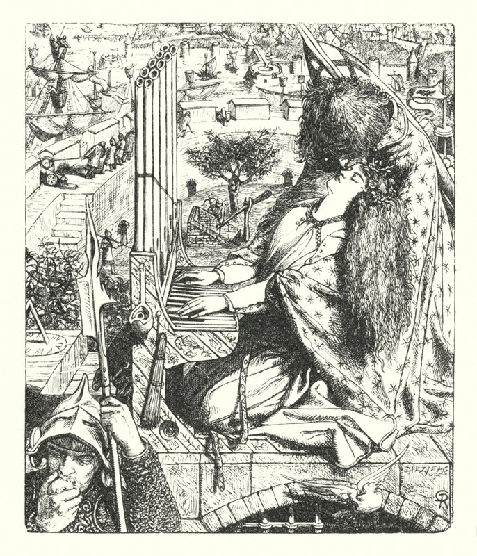 O Palácio de Arte (gravura) de Dante Gabriel (after) Rossetti