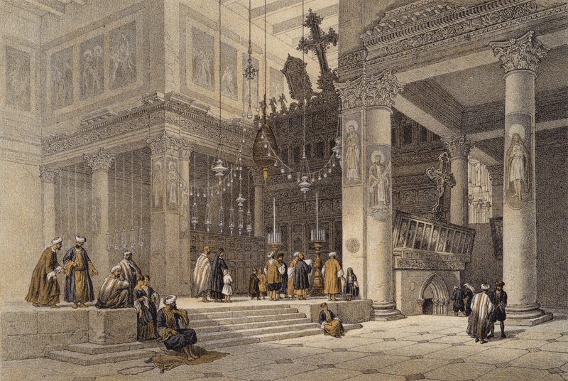 Igreja de Santa Helena (cor litho) de David (after) Roberts