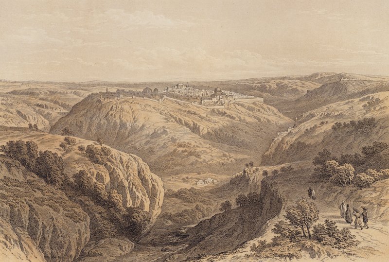 Jerusalém do Sul (cor litho) de David (after) Roberts