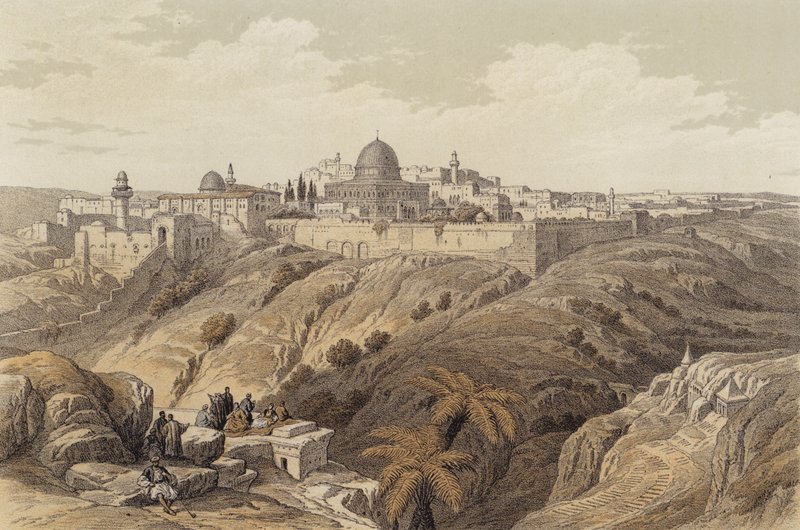 Jerusalém, a Igreja da Purificação (cor litho) de David (after) Roberts