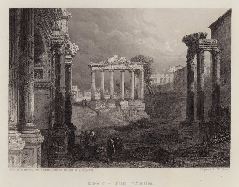 Roma, o Fórum (cor litho) de David (after) Roberts