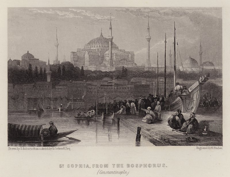 Santa Sofia, do Bósforo, Constantinopla (cor litho) de David (after) Roberts