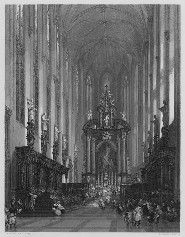 A Igreja de São Paulo Antuérpia, a partir da imagem na Galeria Vernon (gravura) de David (after) Roberts