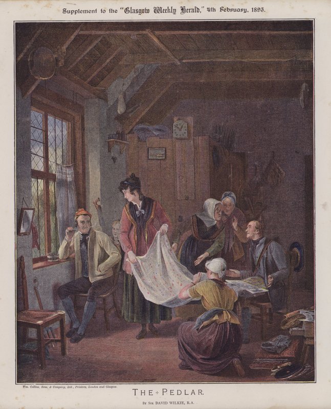 O Pedlar (cor litho) de David (after) Wilkie