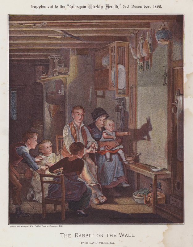 The Rabbit On The Wall (cor litho) de David (after) Wilkie