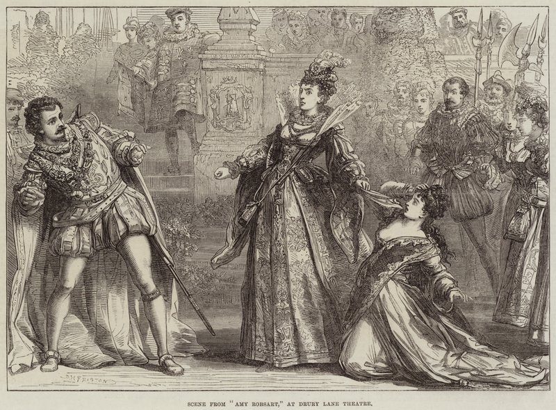 Cena de Amy Robsart, no Drury Lane Theatre de David Henry Friston