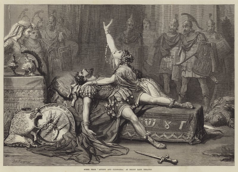 Cena de Antônio e Cleópatra, no Teatro Drury Lane de David Henry Friston