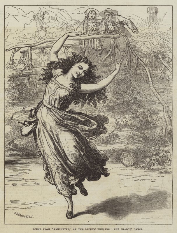Cena de Fanchette, no Lyceum Theatre, a Dança das Sombras de David Henry Friston