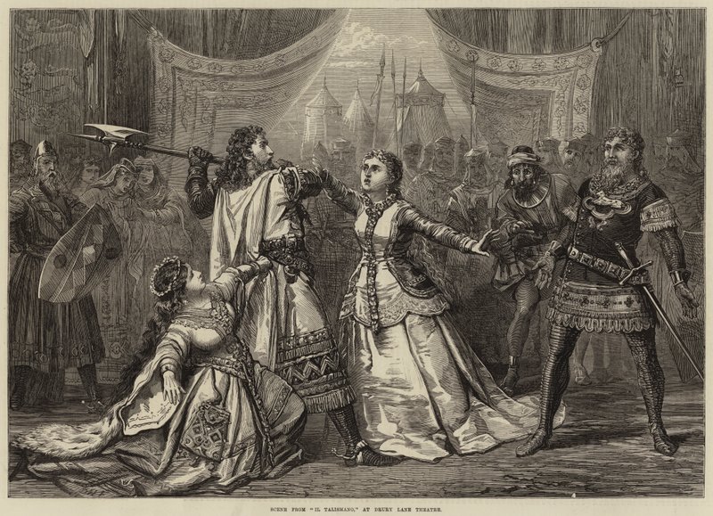Cena de Il Talismano, no Teatro Drury Lane de David Henry Friston
