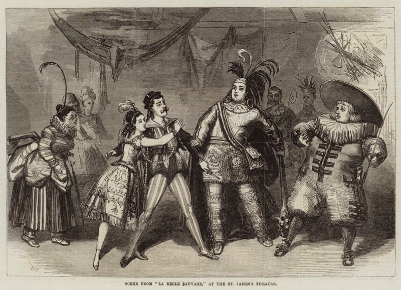 Cena de La Belle Sauvage, no Teatro St James de David Henry Friston