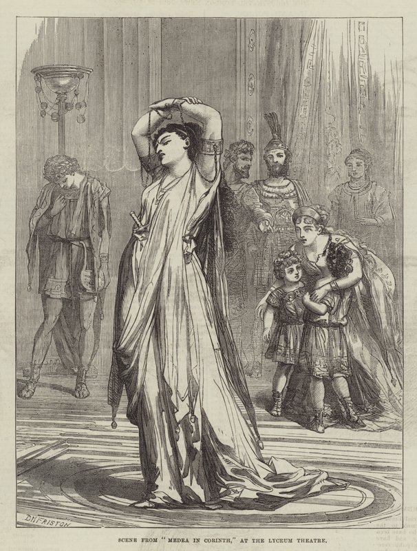 Cena de Medéia em Corinto, no Lyceum Theatre de David Henry Friston