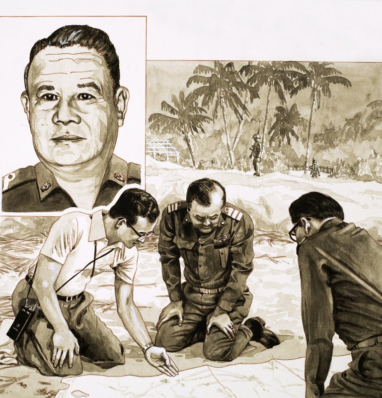 O rei Bhumipol Adulyadej planeia a sua resposta à tentativa de golpe de Estado de 1981 de David Nicolle