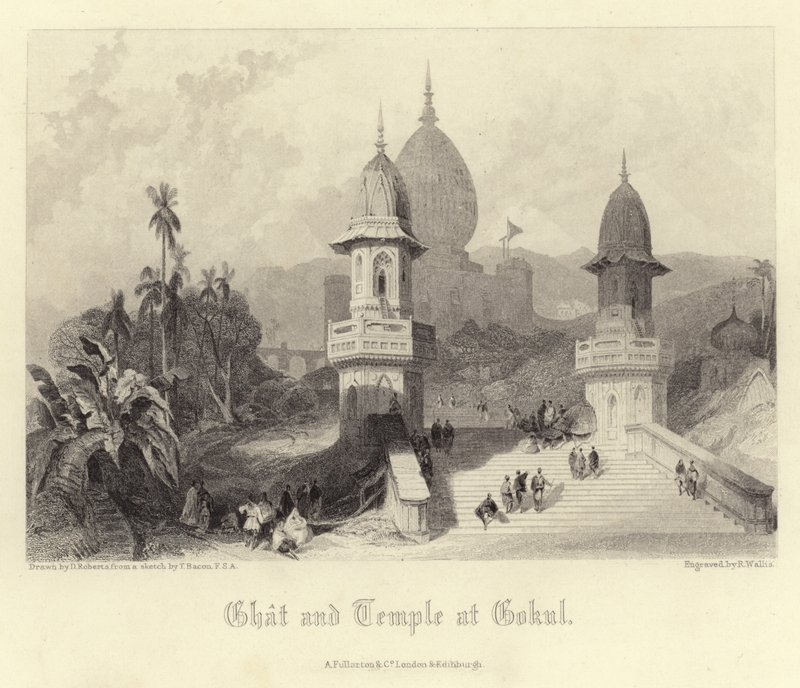 Ghat e templo em Gokul de David Roberts