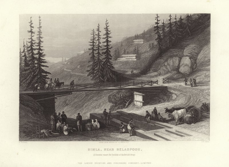 Simla, perto de Belaspoor de David Roberts