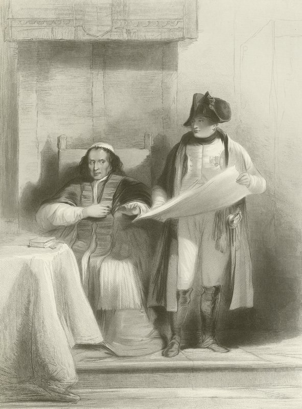 Napoleão e o papa em Fontainebleau de David Wilkie