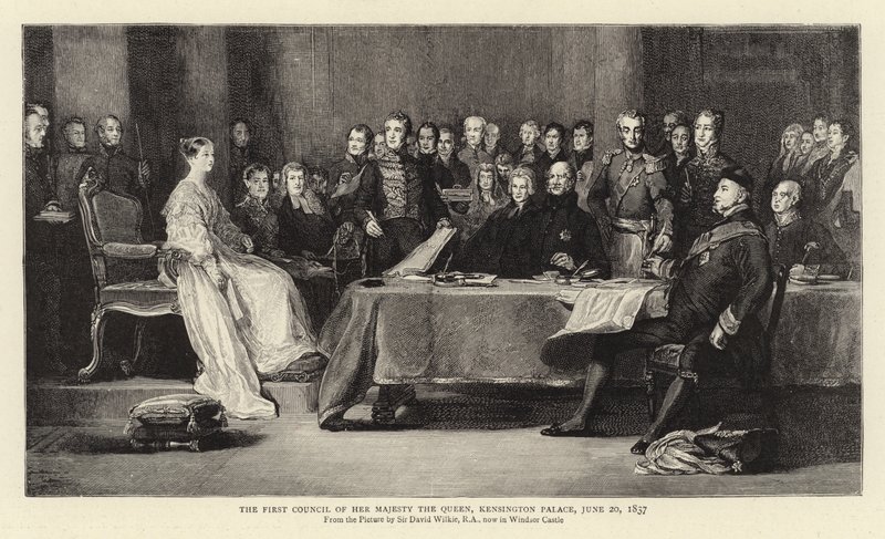 O Primeiro Conselho de Sua Majestade a Rainha, Palácio de Kensington, 20 de junho de 1837 de David Wilkie