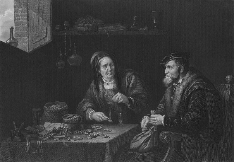 Os Misers de David the Younger after Teniers
