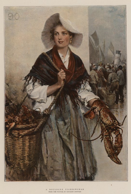 Uma pescadora de Boulogne (cromolitho) de Davidson Knowles
