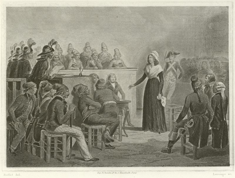 Maria Antonieta no Tribunal Revolucionário de Denis Auguste Marie Raffet