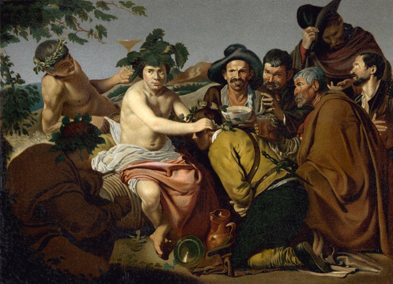 O Triunfo de Baco (chromolitho) de Diego Rodriguez de Silva y (after) Velazquez