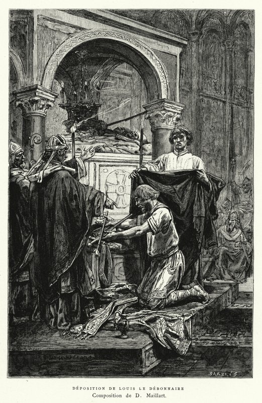 Depósito de Louis Le Debonnaire (gravura) de Diogene Ulysse Napoleon Maillart