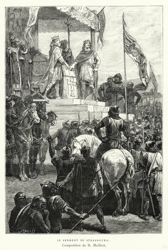 O Juramento de Estrasburgo (gravura) de Diogene Ulysse Napoleon Maillart