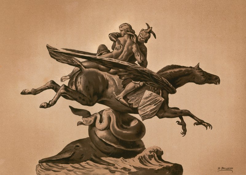 Estátua, de, roger, e, angelica de Dionisio Baixeras Verdaguer