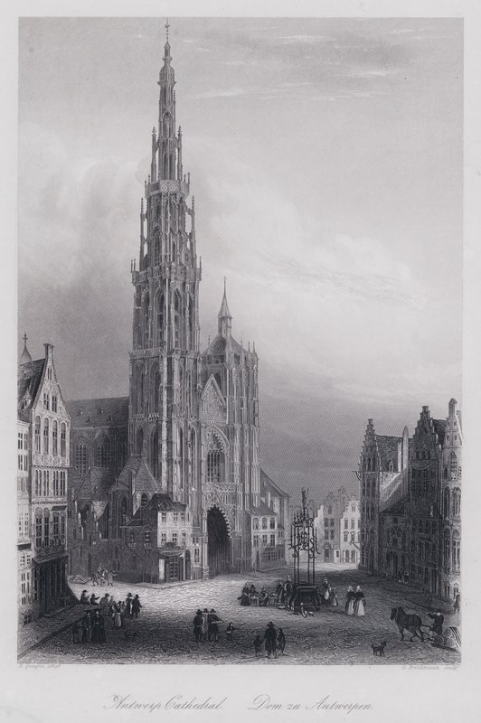 Catedral de Antuérpia (gravura) de Domenico (after) Quaglio