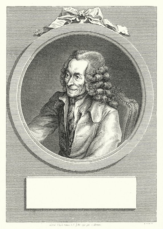 Voltaire, escritor e filósofo do Iluminismo francês (gravura) de Dominique Vivant (after) Denon