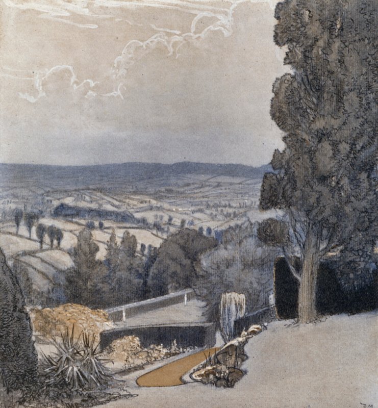 Benchams, perto de Sidmouth (cor litho) de Donald (after) Maxwell