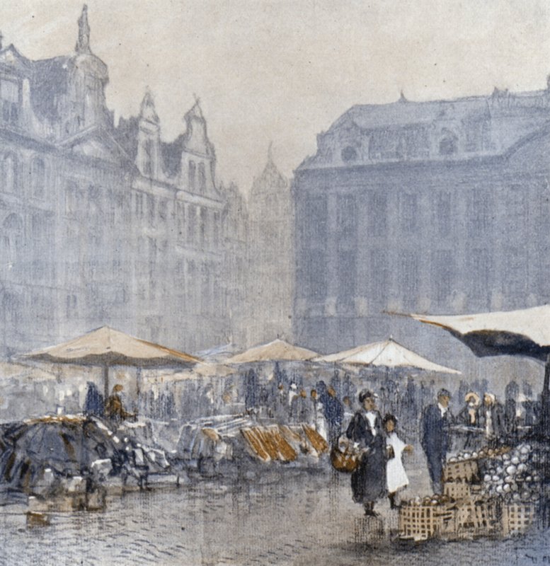 Bruxelas no início da manhã (cor litho) de Donald (after) Maxwell