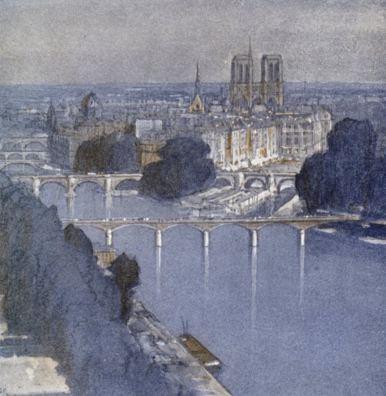 Paris e o Sena (cor litho) de Donald (after) Maxwell