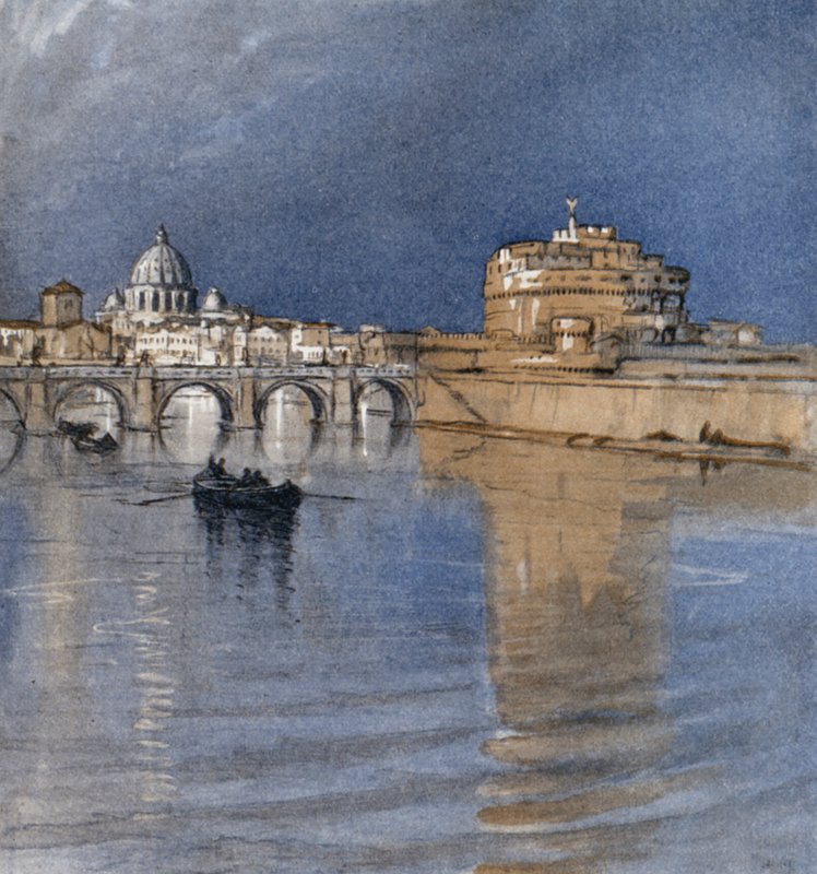 Roma e o Tibre (cor litho) de Donald (after) Maxwell