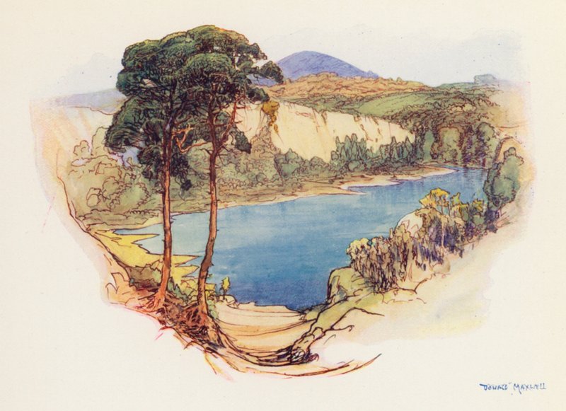 A Piscina Azul, Purbeck (litografia a cores) de Donald (after) Maxwell
