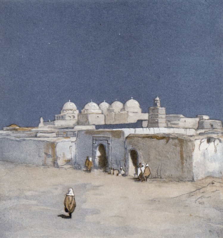 A Mesquita das Espadas em Kairouan (cor litho) de Donald (after) Maxwell