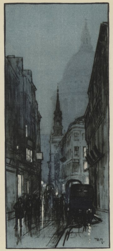 St Pauls Cathedral, da rua Watling de Donald Maxwell