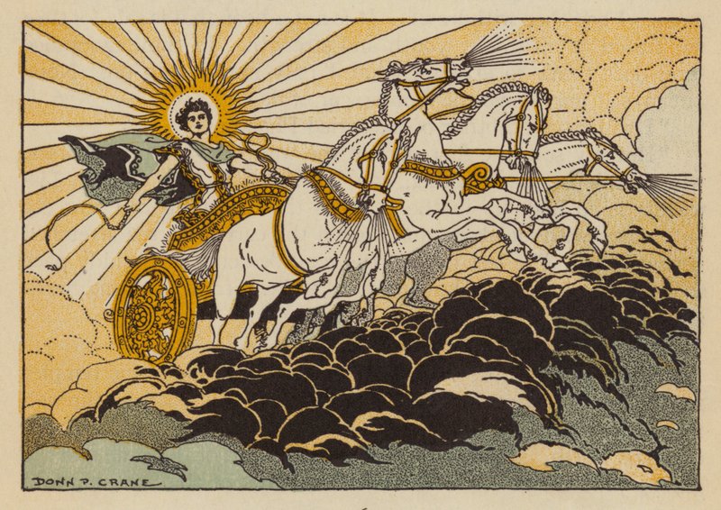 Phaethon, deus da mitologia grega (lito colorido) de Donn P. Crane