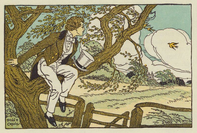 O jovem John Keats (litografia a cores) de Donn P. Crane