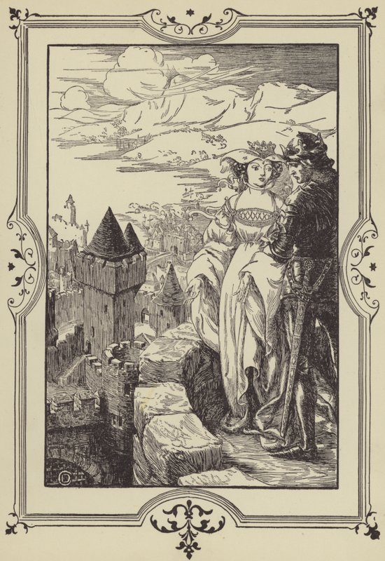 "Annoure trouxe o Rei sobre as ameias" (litho) de Dora Curtis