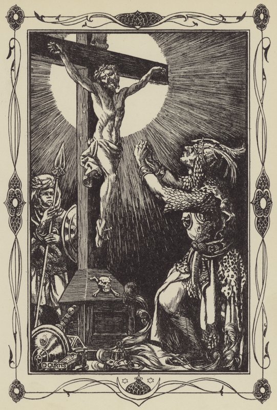 A Conversão de Sir Palamides (litho) de Dora Curtis