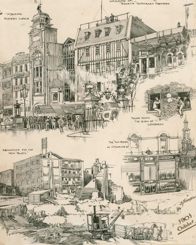 Esboços de Londres de outubro de 1901 (gravura) de Douglas Macpherson