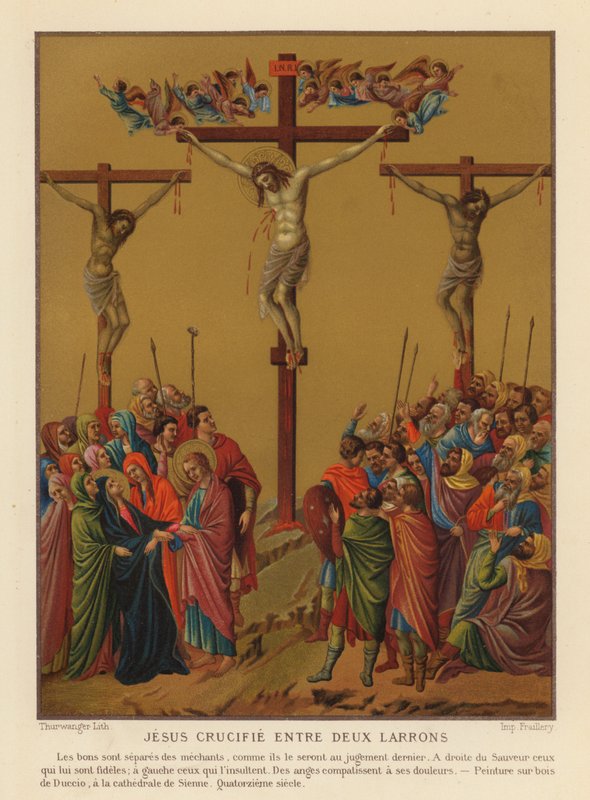 Crucificação de Jesus Cristo (chromolitho) de Duccio di Buoninsegna